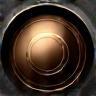 Gold-rimmed icon for post-screening quick cleanup