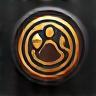 Gold-rimmed icon for washroom sanitization